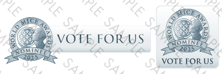 World MICE Awards vote for us buttons sample
