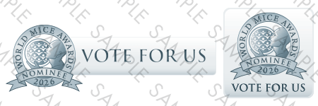 World MICE Awards vote for us buttons sample